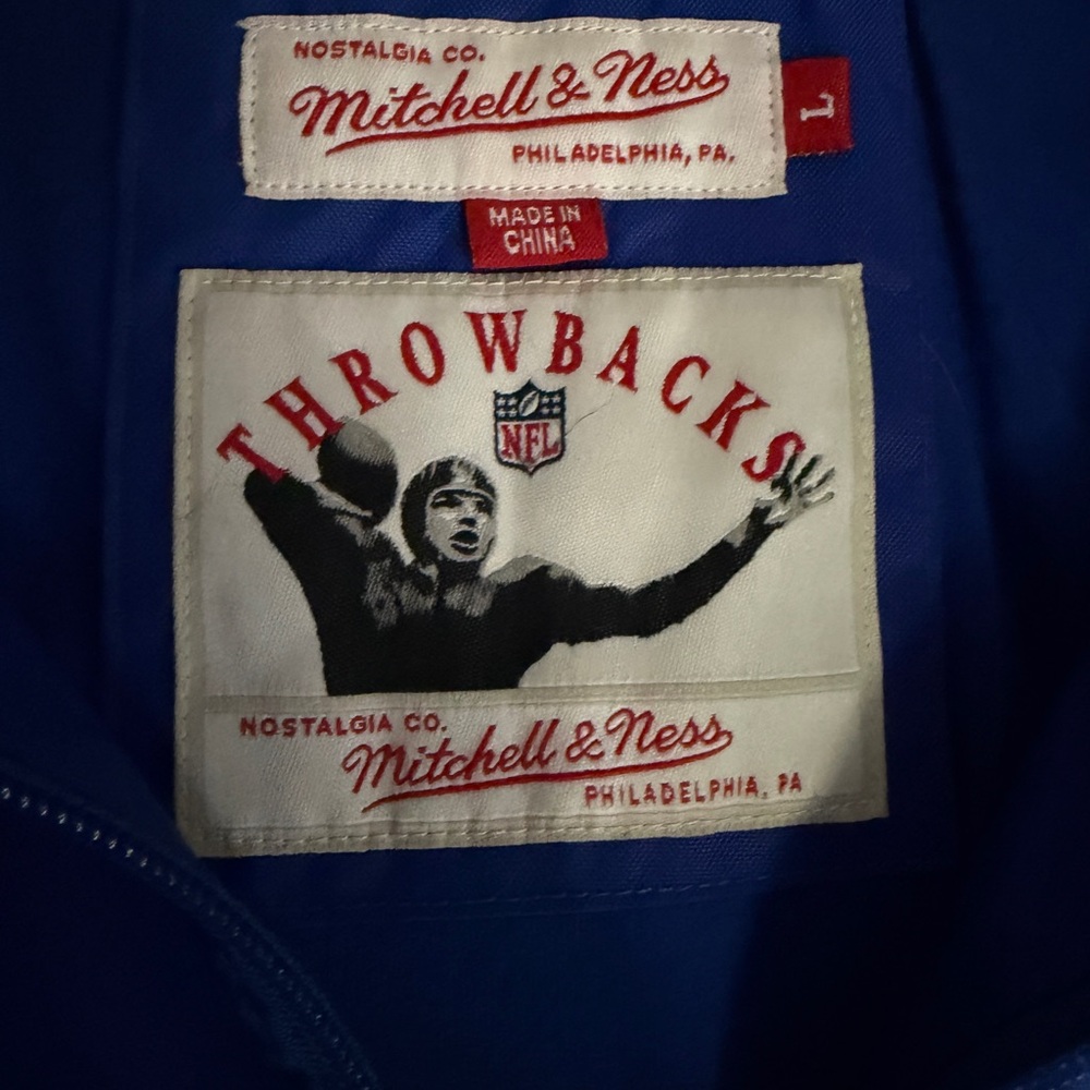 Mitchell & Ness Royal Blue Windbreaker with Patriotic Accents - Picture 4 of 9